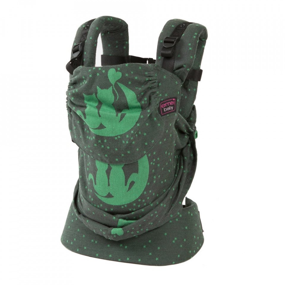 Emeibaby Carrier - Baby size - Cats Green