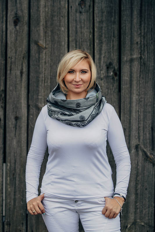 Lenny Lamb Snood Scarf - Glamorous Lace Reverse & Aquamarine