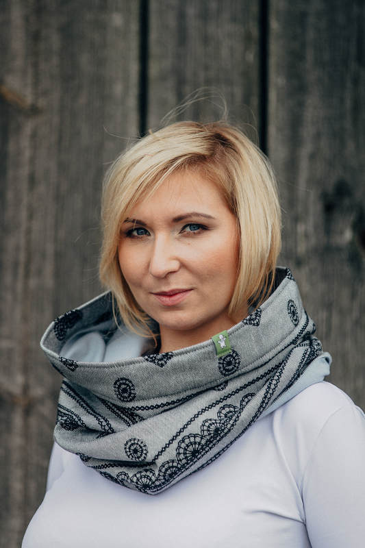 Lenny Lamb Snood Scarf - Glamorous Lace Reverse & Aquamarine