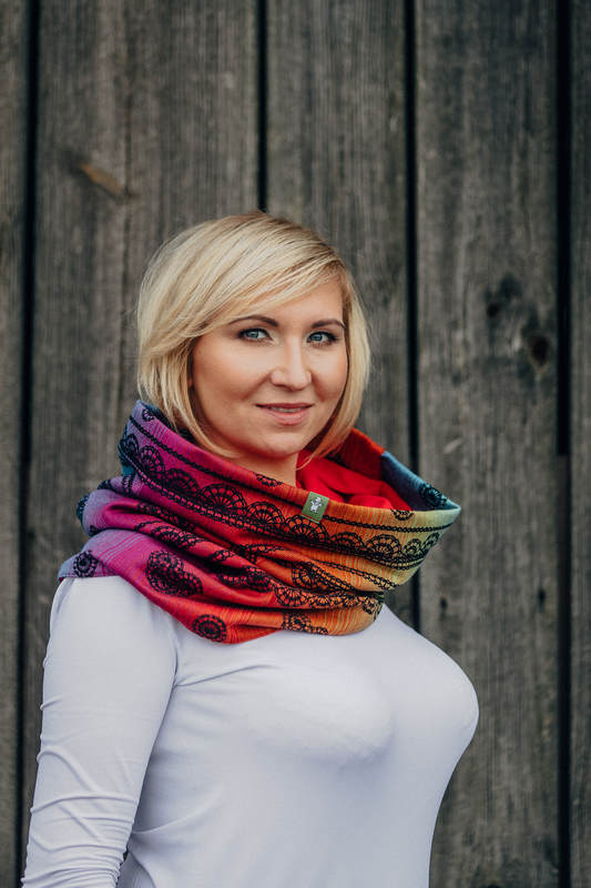 Lenny Lamb Snood Scarf - Rainbow Lace Dark & Ruby