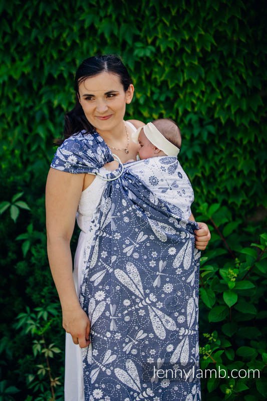 Lenny Lamb Ringsjal - Dragonfly White & Navy Blue