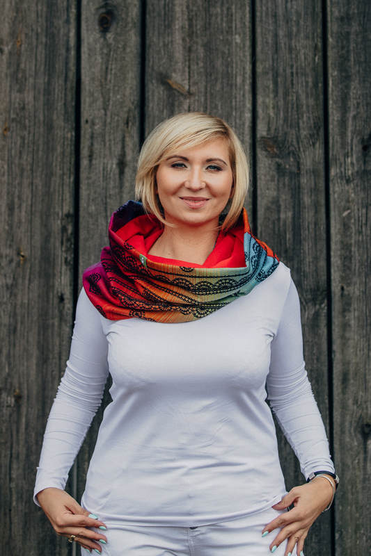 Lenny Lamb Snood Scarf - Rainbow Lace Dark & Ruby