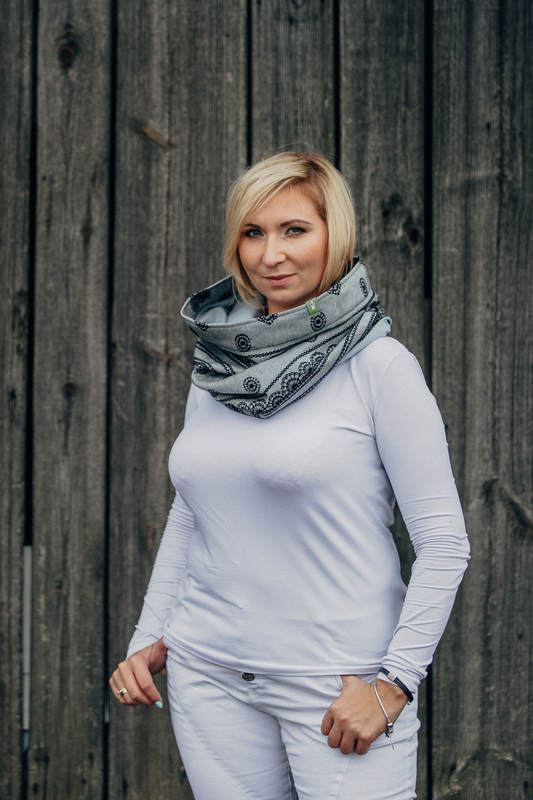 Lenny Lamb Snood Scarf - Glamorous Lace Reverse & Aquamarine