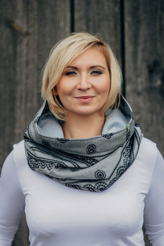 Lenny Lamb Snood Scarf - Glamorous Lace Reverse & Aquamarine