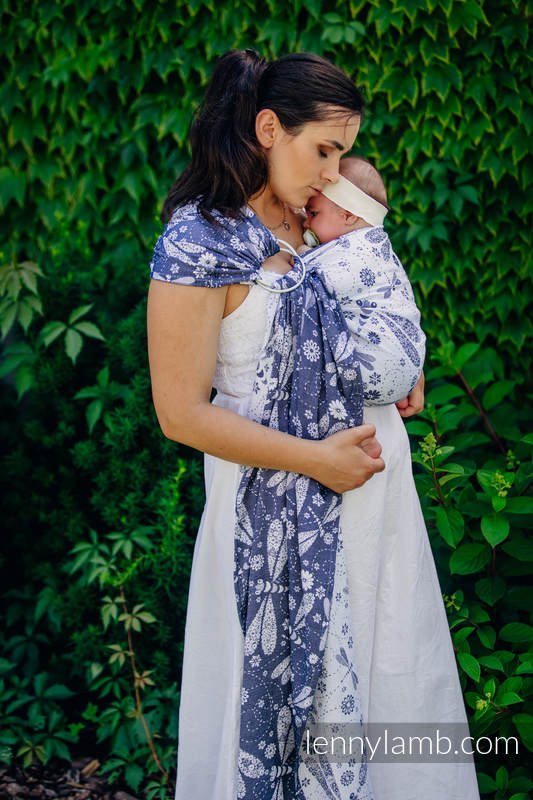 Lenny Lamb Ringsjal - Dragonfly White & Navy Blue