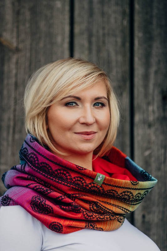 Lenny Lamb Snood Scarf - Rainbow Lace Dark & Ruby