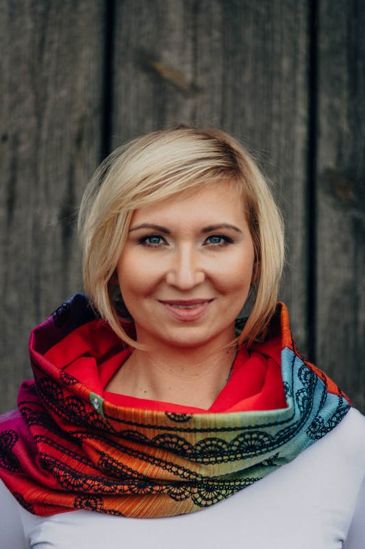 Lenny Lamb Snood Scarf - Rainbow Lace Dark & Ruby