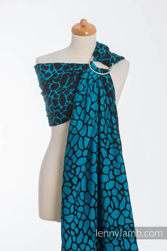 Lenny Lamb Ringsjal - Giraffe Black & Turquoise