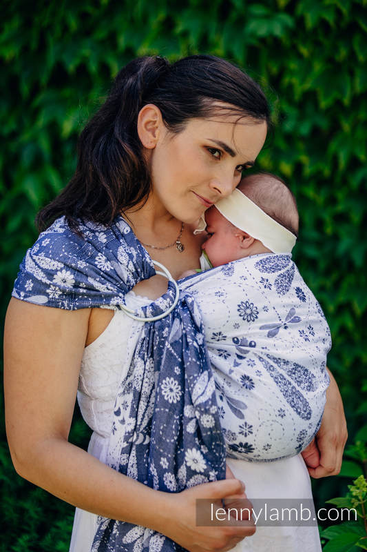 Lenny Lamb Ringsjal - Dragonfly White & Navy Blue