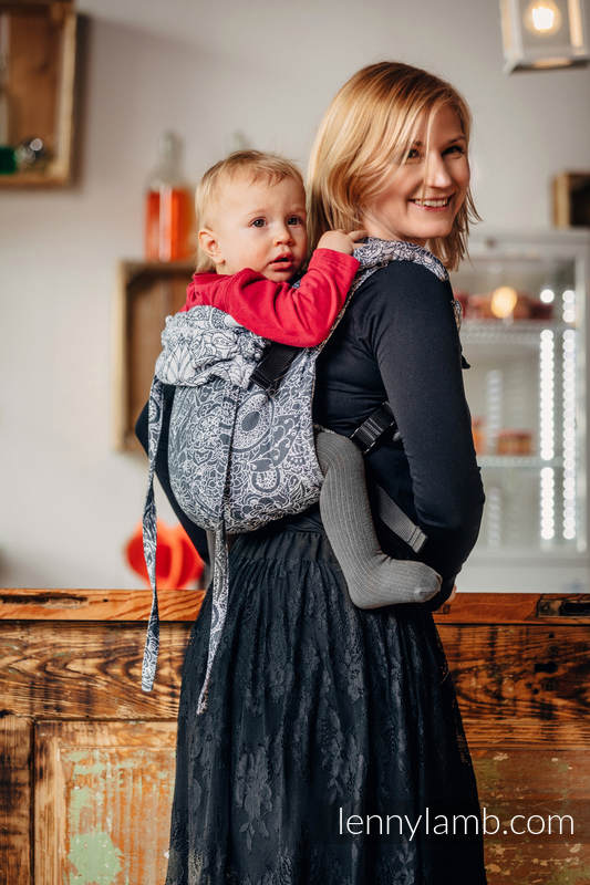 Lenny Lamb Buckle Onbuhimo – Wild Wine Grey & White