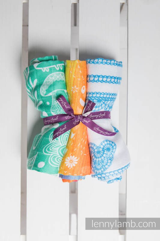 Lenny Lamb - Babyfilt set - Dragonfly Rainbow, Under The Leaves, Iced Lace