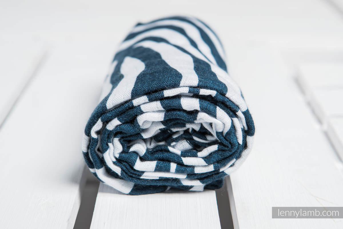 Lenny Lamb - Babyfilt - Zebra Navy Blue & White