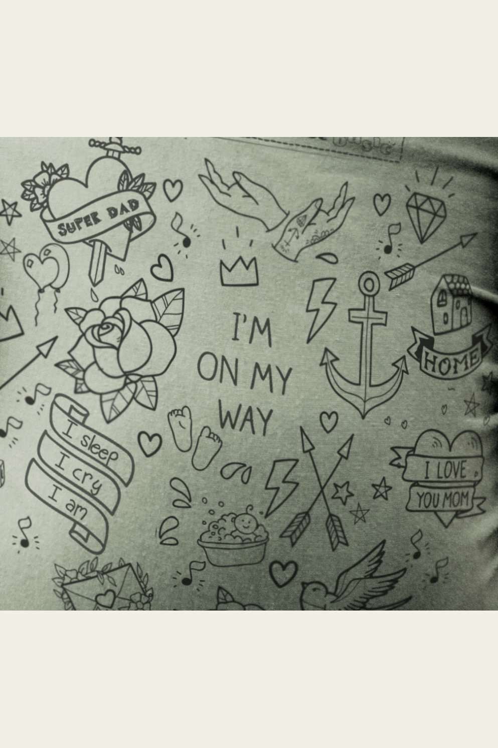 JPMBB Trikåsjal - Basic Tattoo - Misty Green