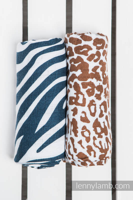Lenny Lamb - Bambufilt 2-pack - Zebra & Cheetah