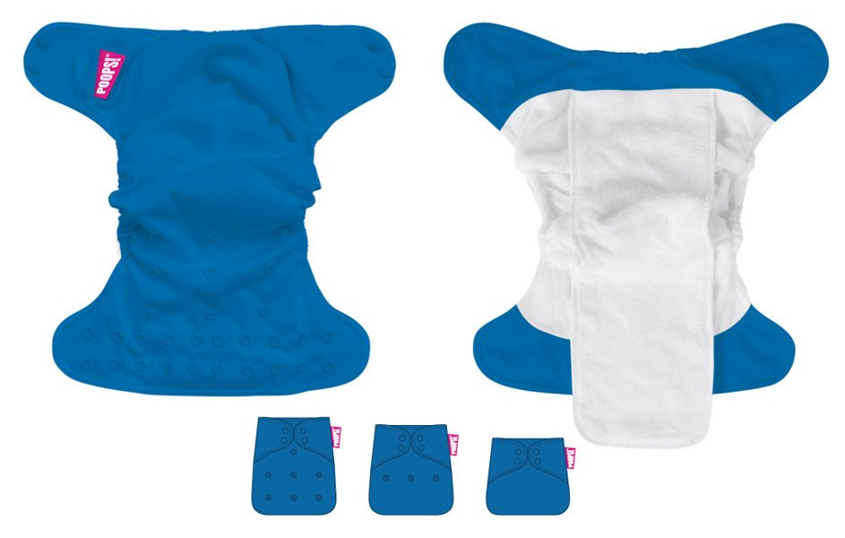 POOPS! All-in-one Tygblöja Blå