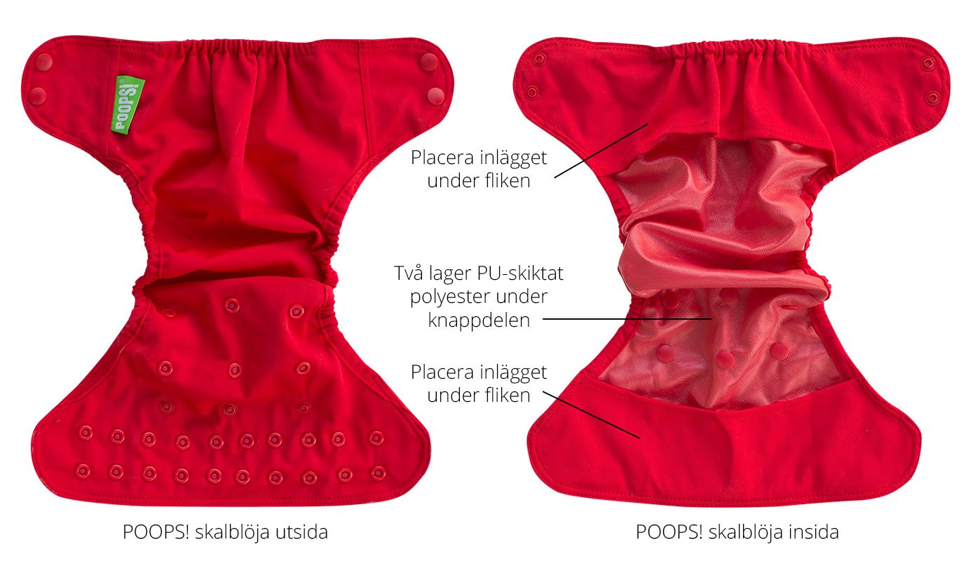 POOPS! Skalblöja Rosa