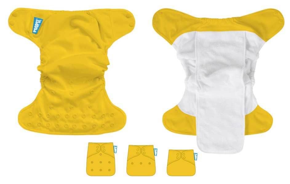 POOPS! All-in-One Tygblöja Gul